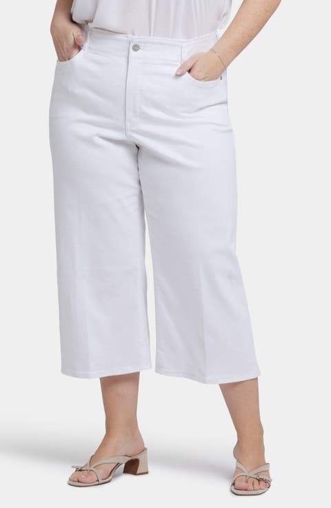 Brigitte High Waist Wide Leg Capri Jeans (Plus)