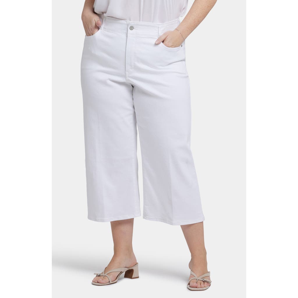Nydj Brigitte High Waist Wide Leg Capri Jeans In Optic White