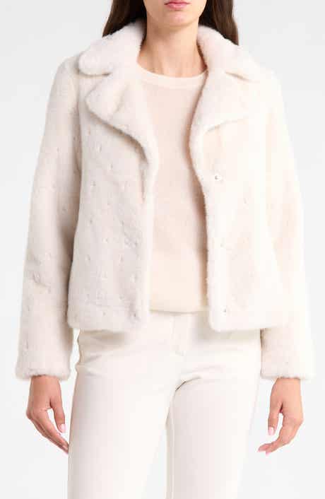 Faux Fur Notch Collar Short Jacket
