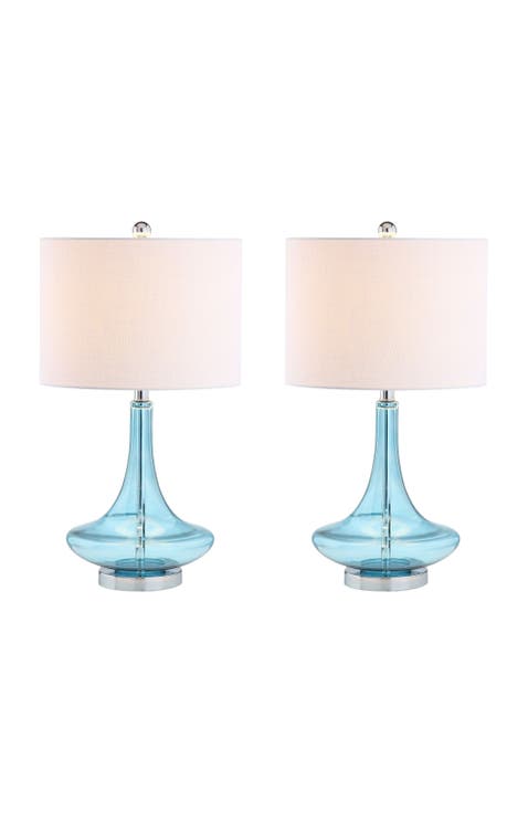 Cecile 25.5" Glass Teardrop LED Table Lamp (Set of 2)