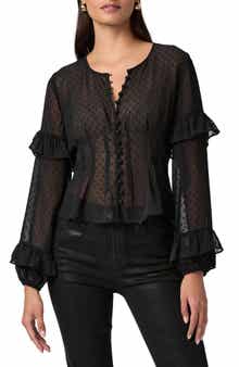PAIGE Isolde Sheer Swiss Dot Top