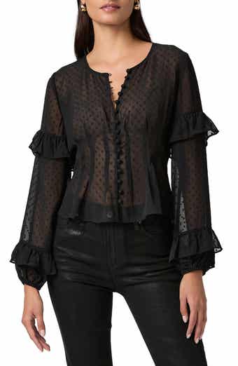 PAIGE Isolde Sheer Swiss Dot Top
