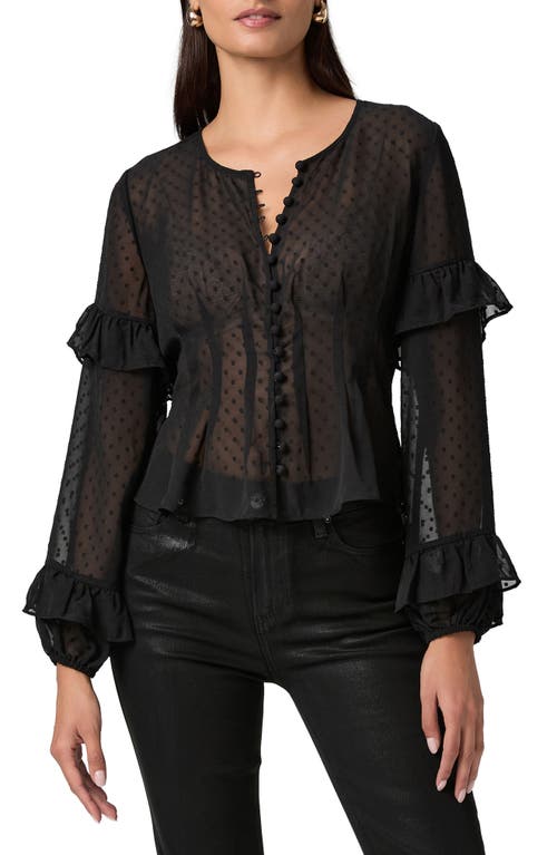 Paige Womens Black Isolde Polka-dot Woven Blouse In Black