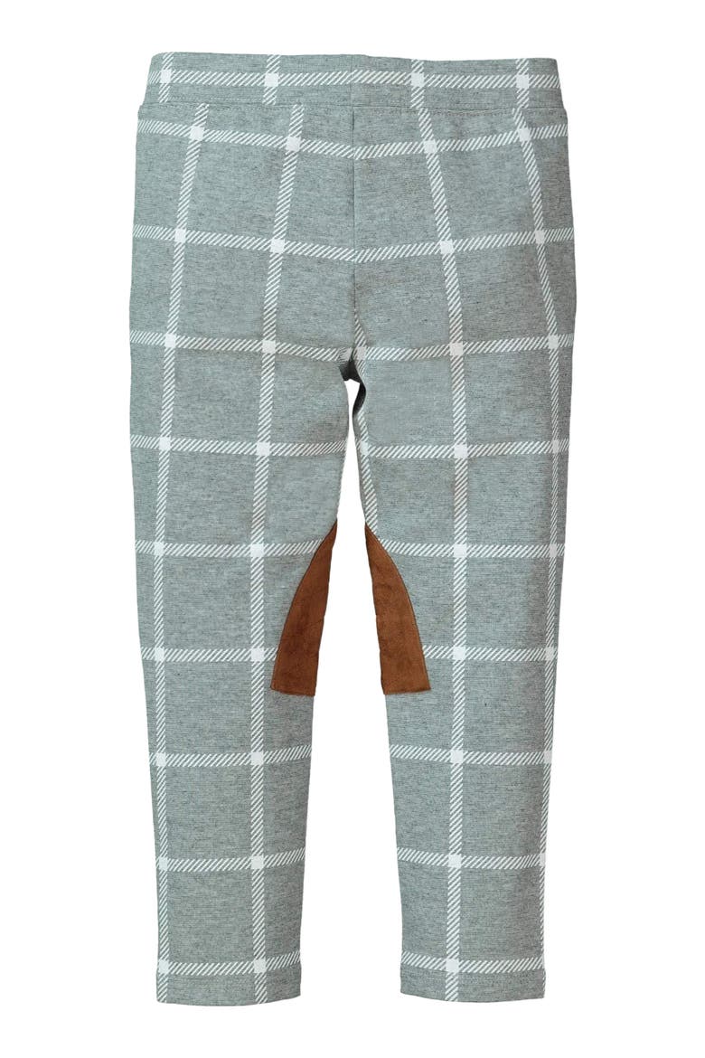 Girls' Ponte Riding Pant, Infant, Alternate, color, Gray and White Plaid
