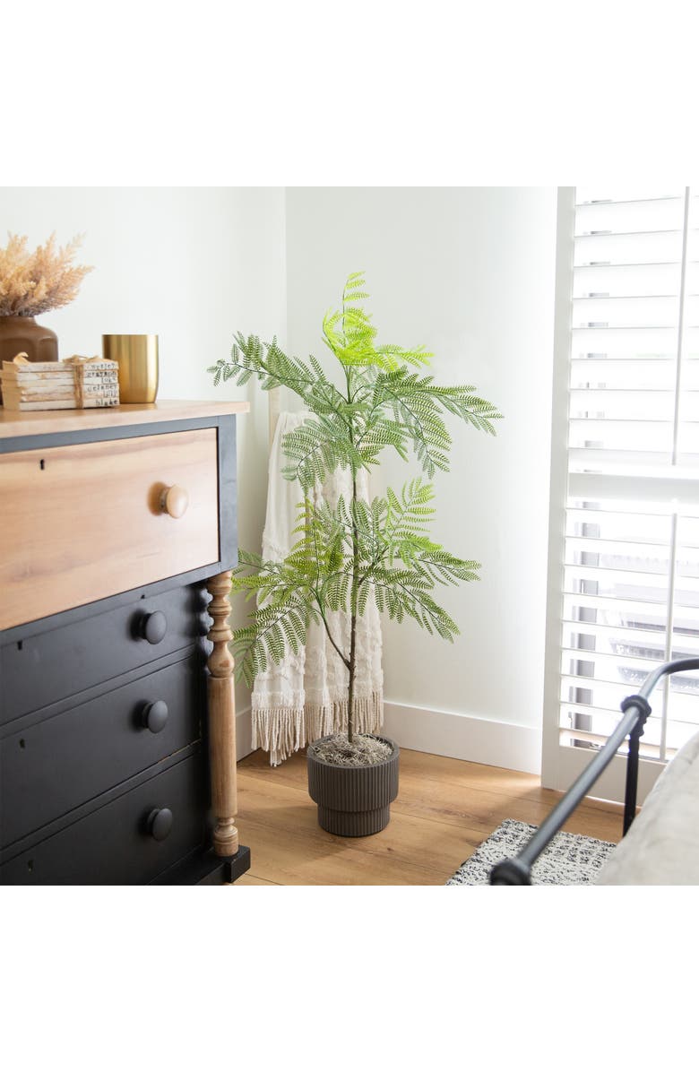 NEARLY NATURAL 5-ft Artificial Minimalist Jacaranda Tree, Alternate, color, Green