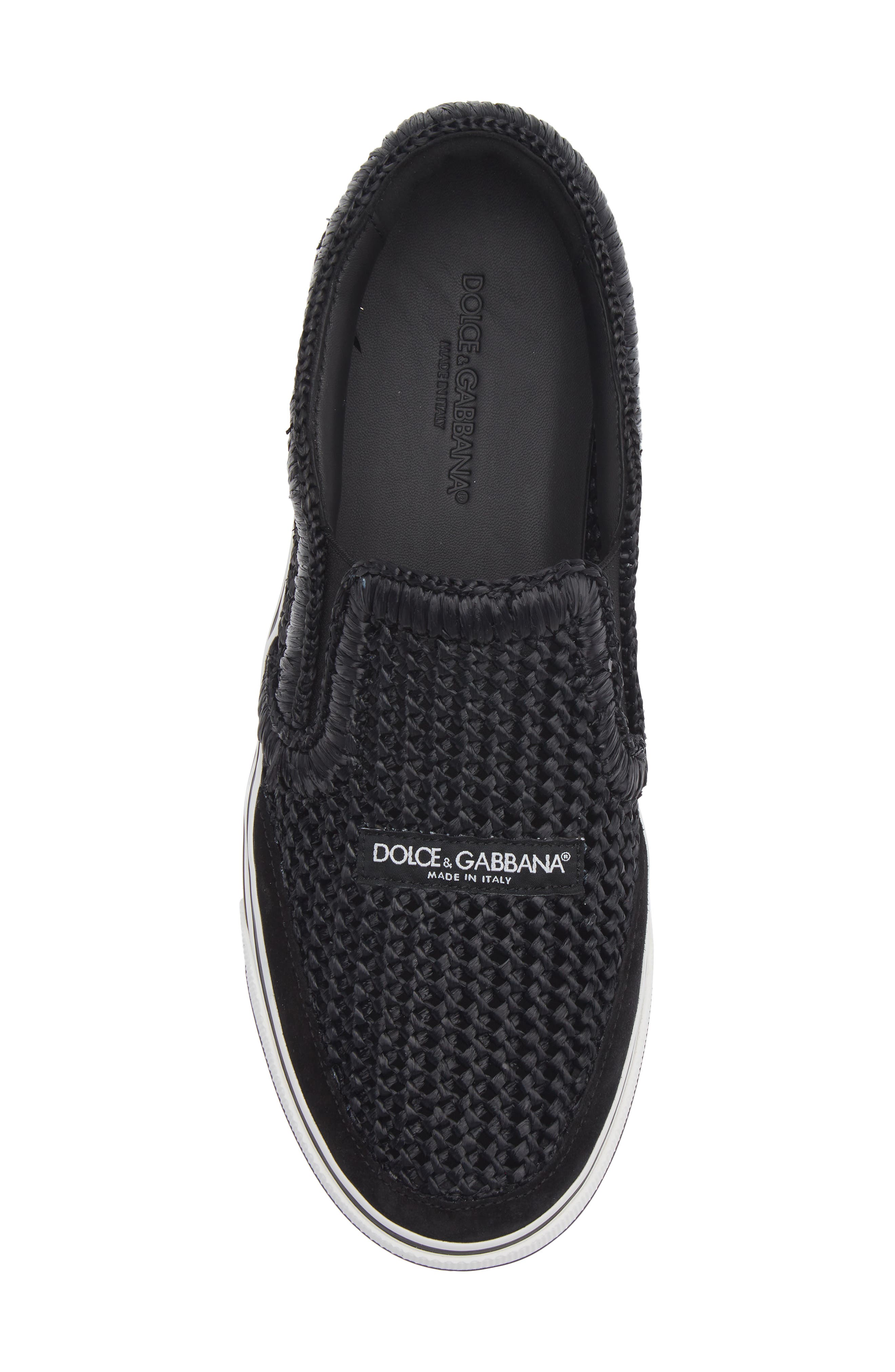 Raffia Slip-On Sneaker, Alternate, color, NERO/ NERO