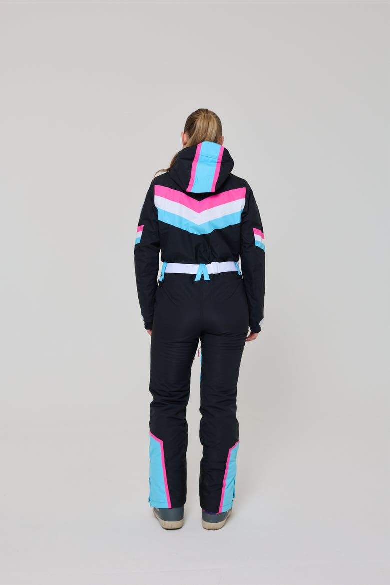 Can't Touch This Women's Ski Suit, Alternate, color, Black with neon pink