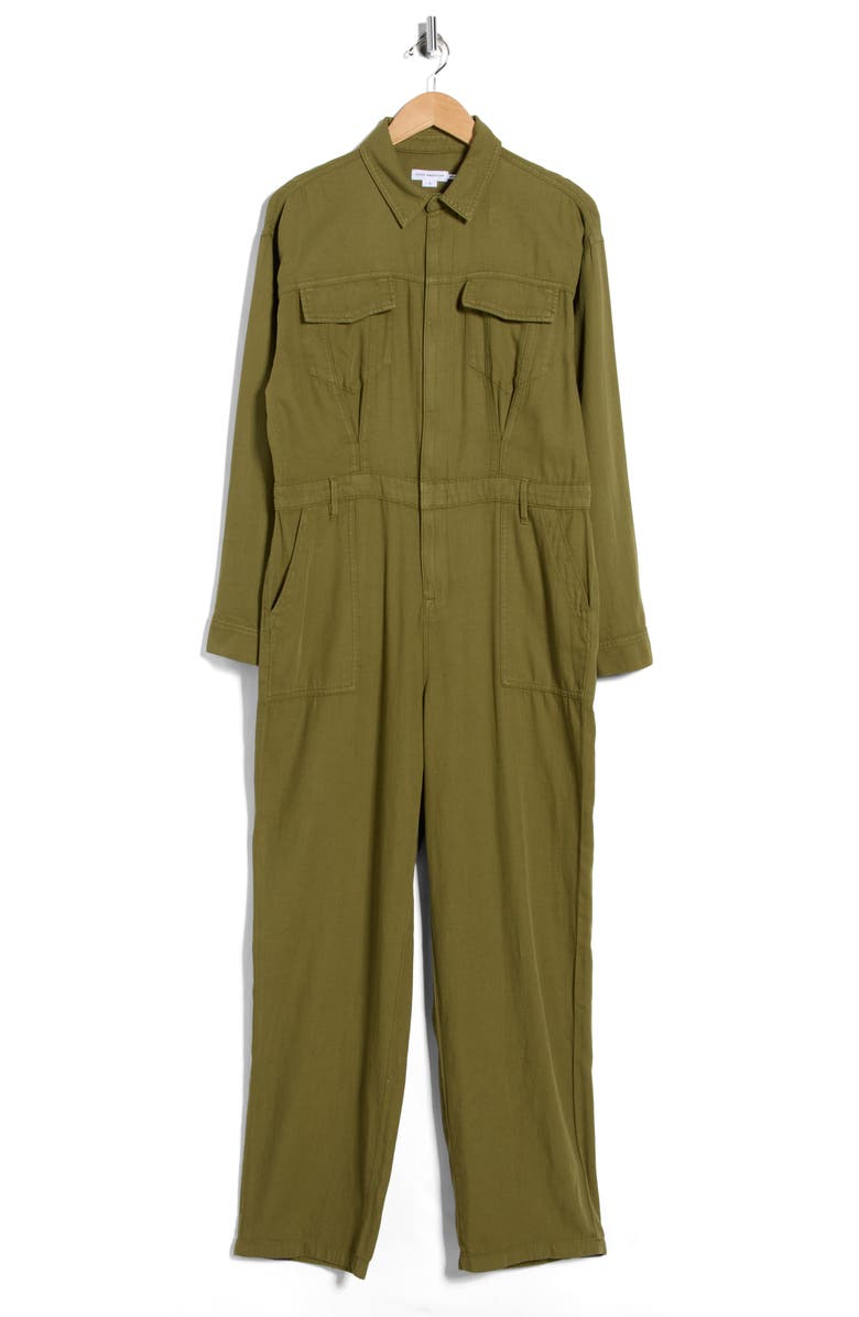 Good American Oversize Long Sleeve Lite Jumpsuit, Alternate, color, Martini Olive002