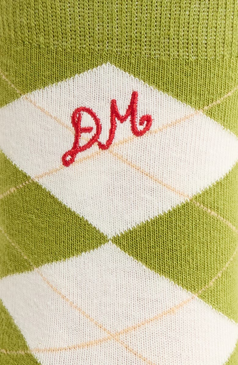 Damson Madder Argyle Organic Cotton Blend Crew Socks, Alternate, color, 