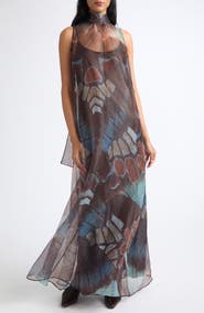 STAUD Albee Mock Neck Sleeveless Midi Dress