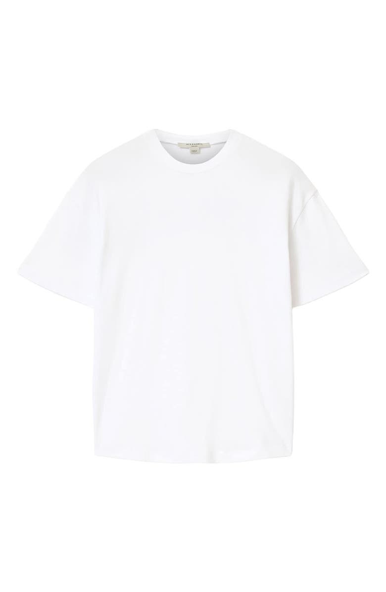 AllSaints Fuse Etta Oversize Appliqué Cotton Graphic T-Shirt, Alternate, color, Optic White