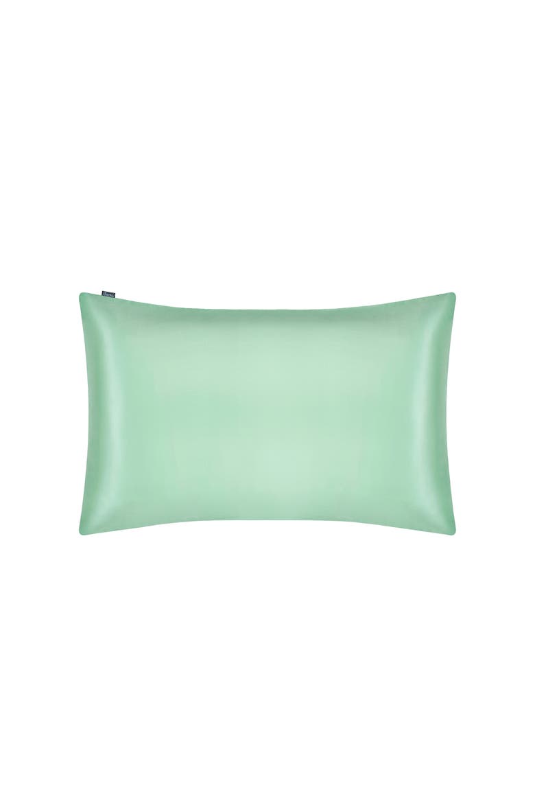 LILYHERB® Mint Silk Pillowcase, Main, color, Green