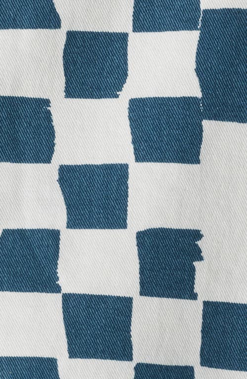 Service Works Organic Cotton Drill Printed Front Of House Jacket In Teal Checker