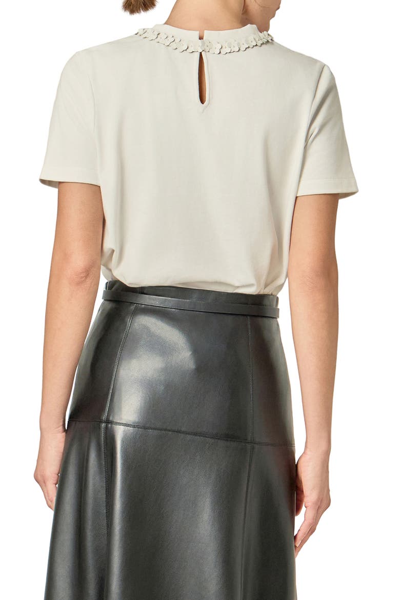 Embellished Floral Bow Top, Alternate, color, WHITE