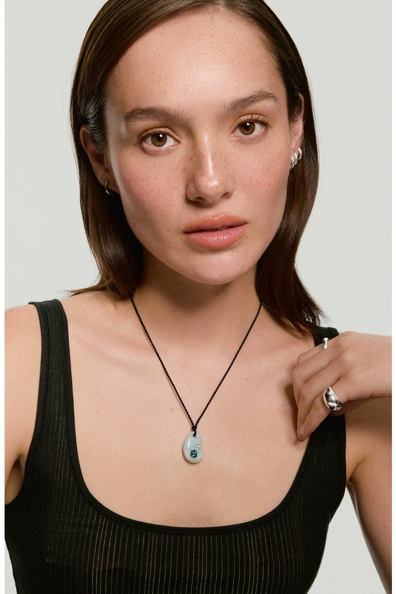 Pia Pebble Necklace, Alternate, color, Aquamarine