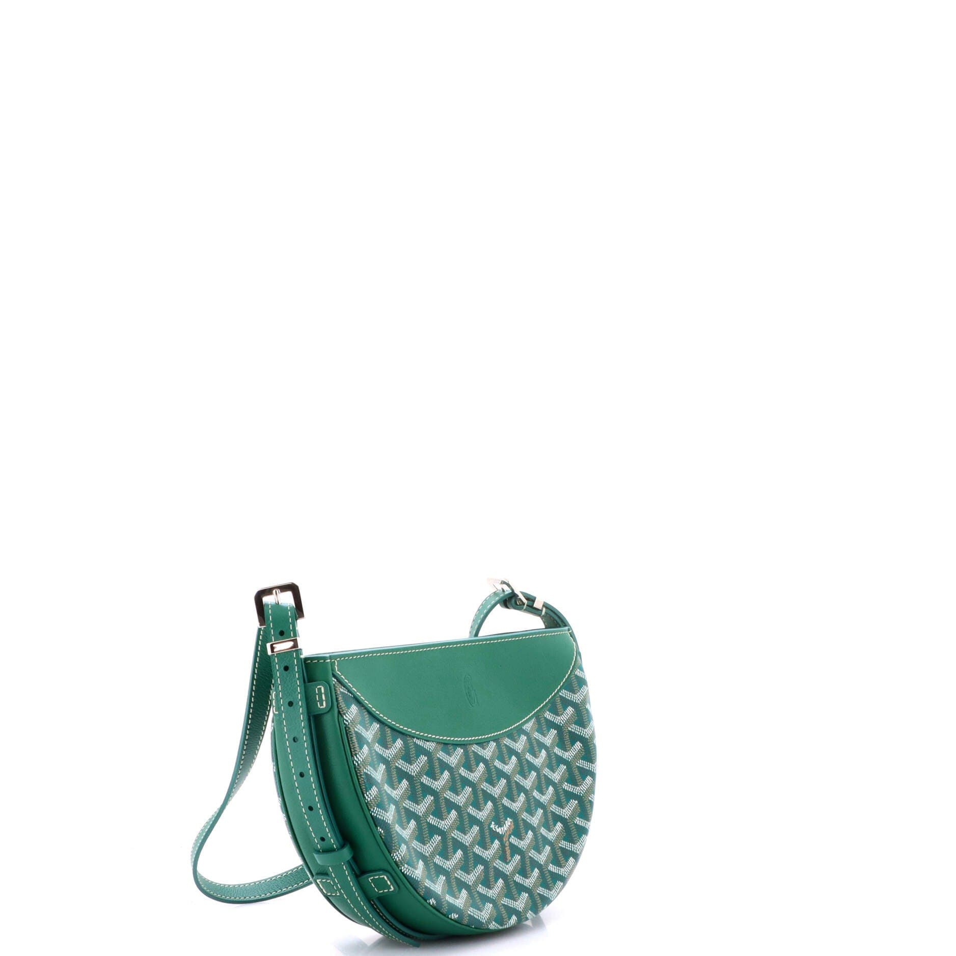 Hirondelle Shoulder Bag Coated Canvas and Leather, Alternate, color, Green