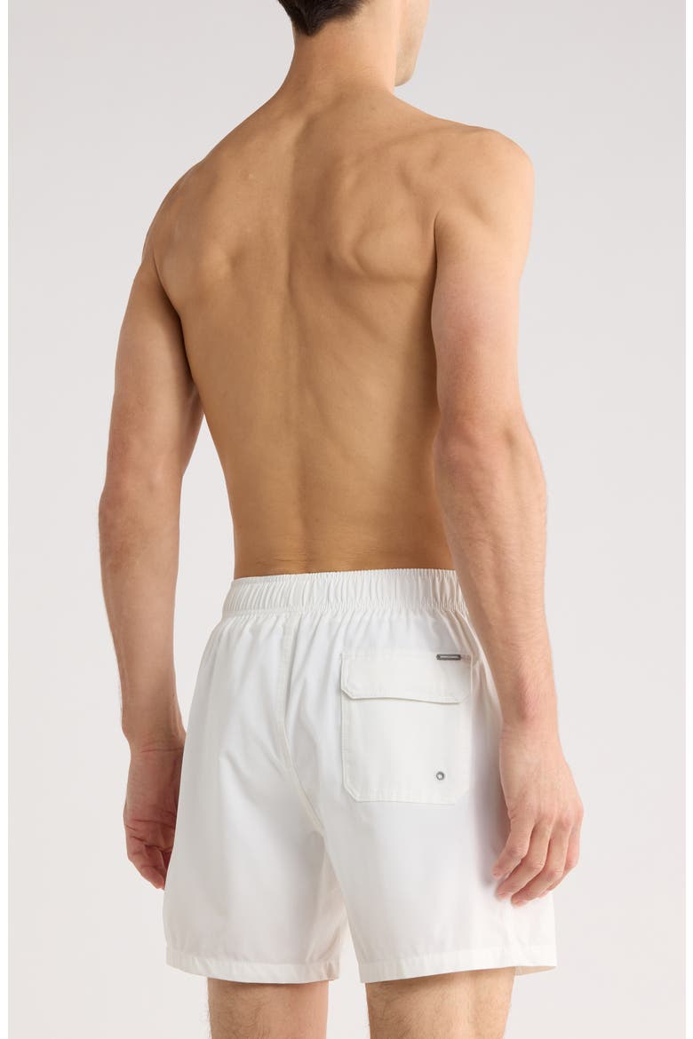 Poolside Stretch Volley Swim Trunks, Alternate, color, WHITE