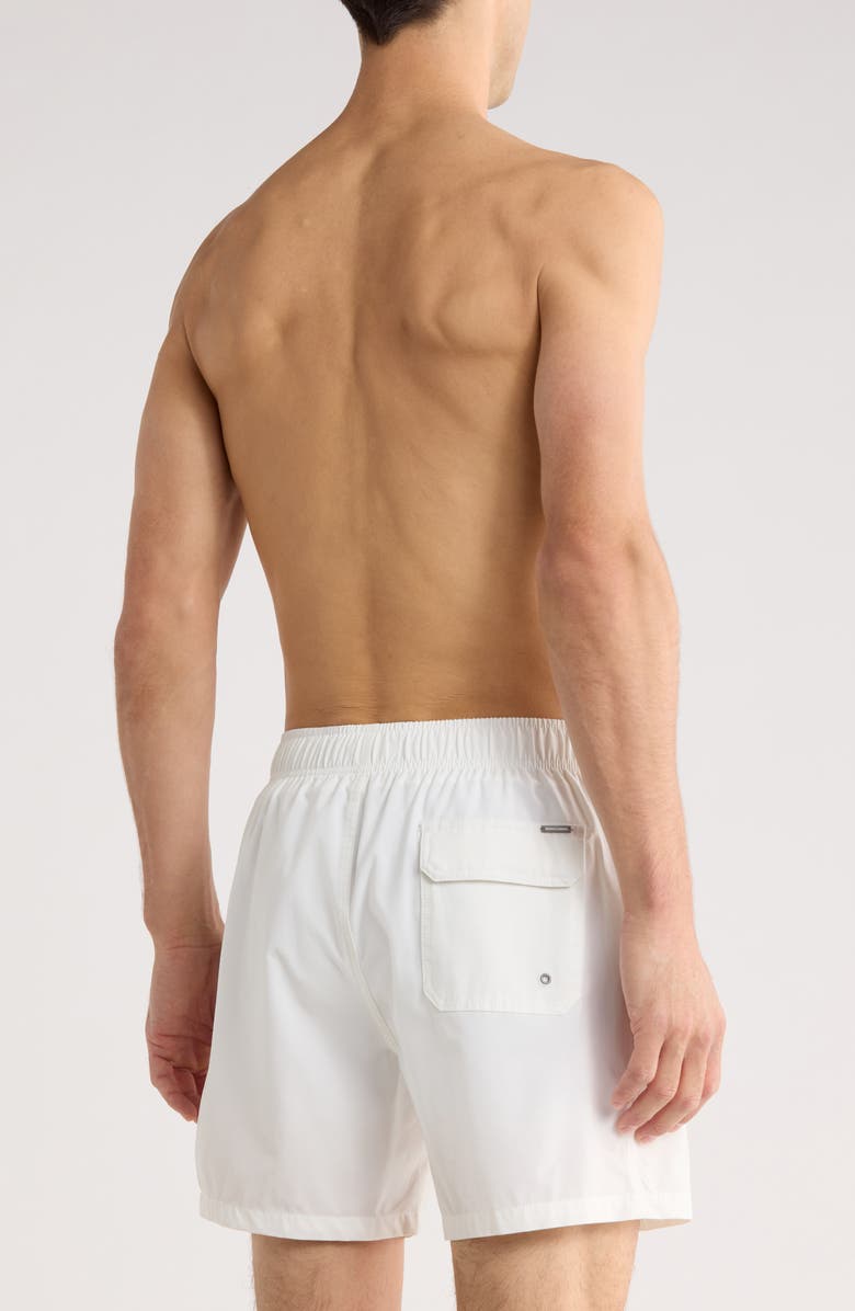 Vintage Summer Poolside Stretch Volley Swim Trunks, Alternate, color, White