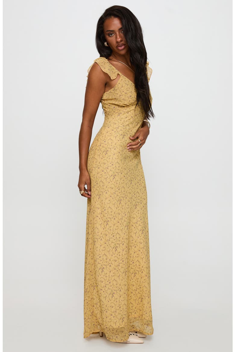 Dearlie Floral Ruffle Strap Maxi Dress, Alternate, color, YELLOW