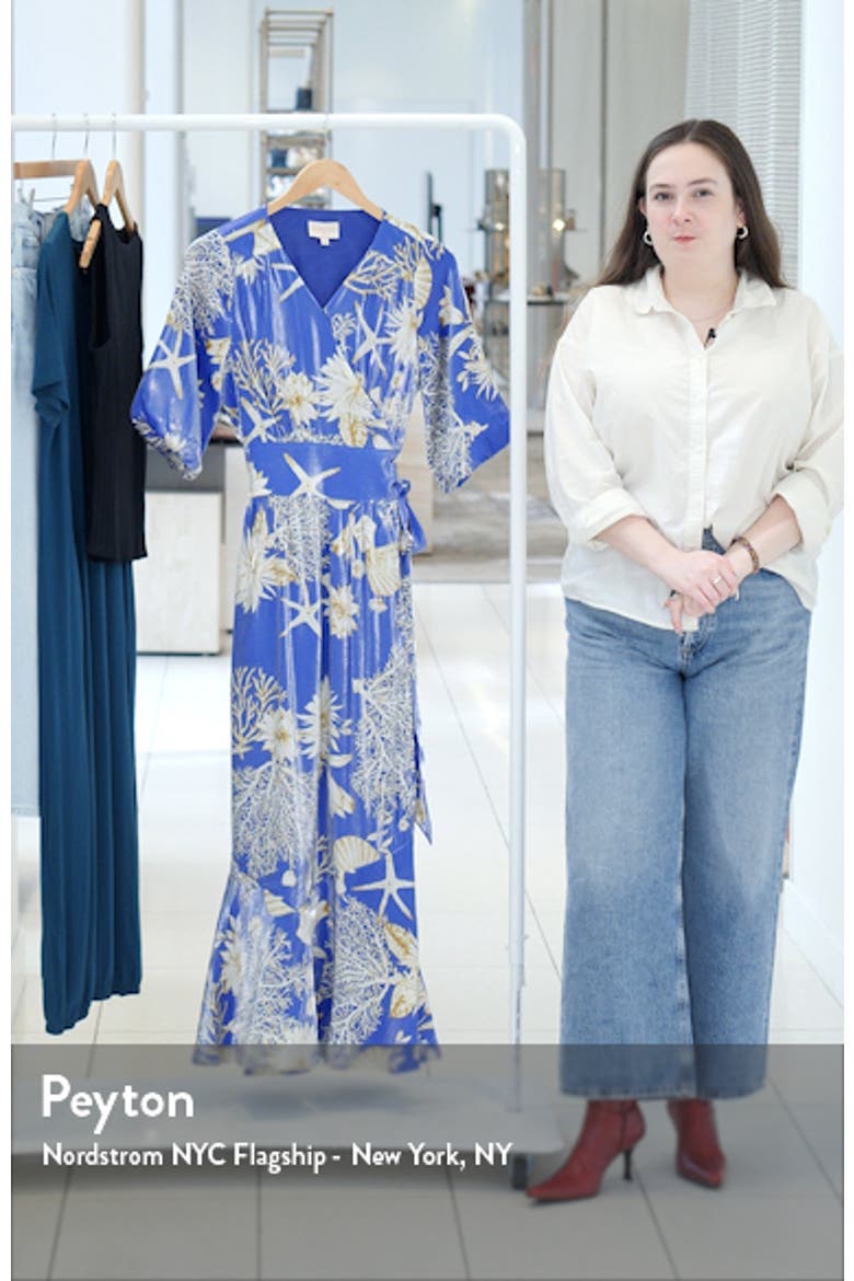 Ariella Floral Print Side Tie Maxi Dress video