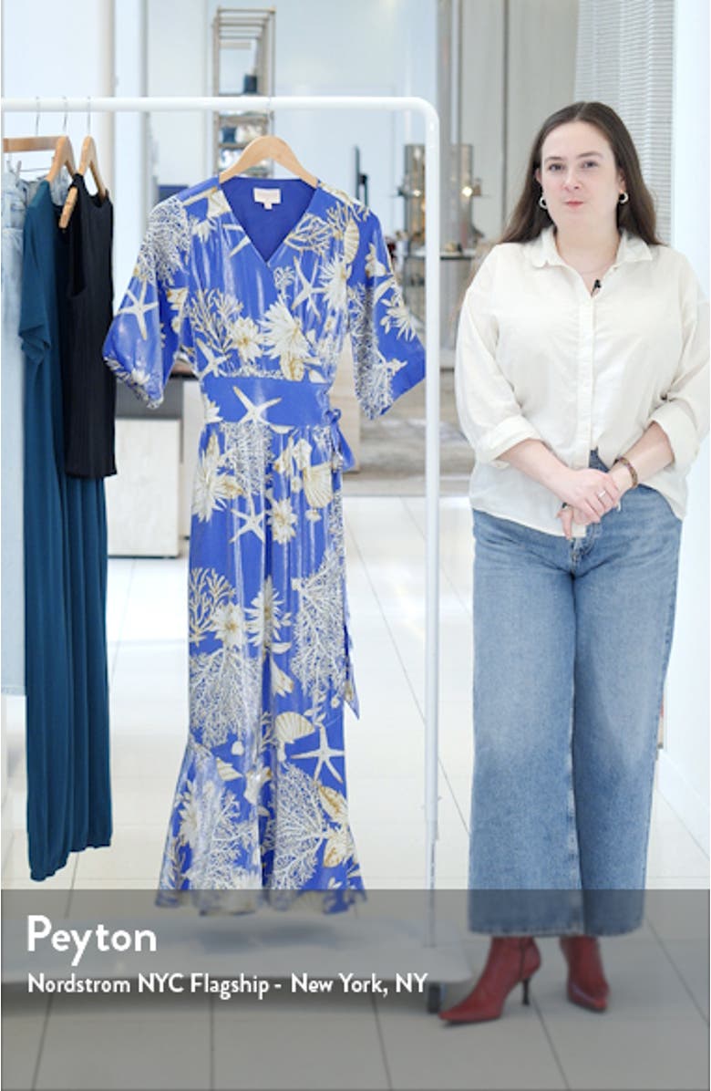 Ariella Floral Print Side Tie Maxi Dress, sales video thumbnail