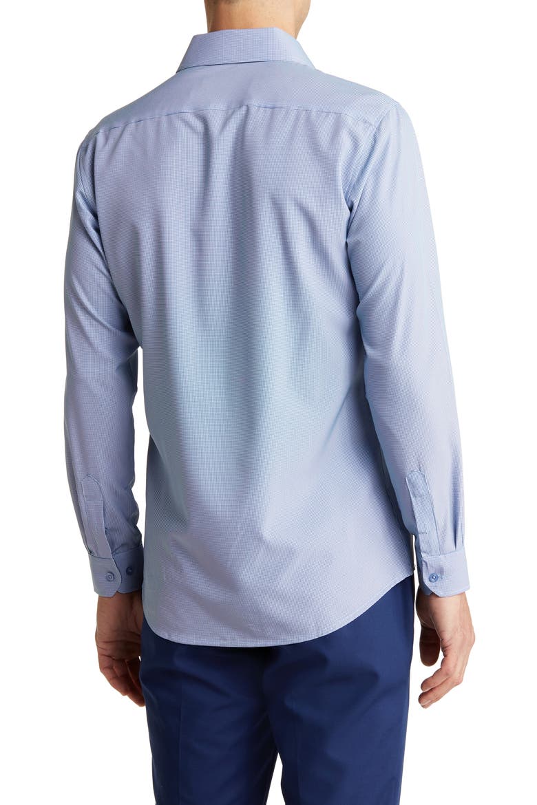 Performance Mini Plaid Button-Down Dress Shirt, Alternate, color, BLUE