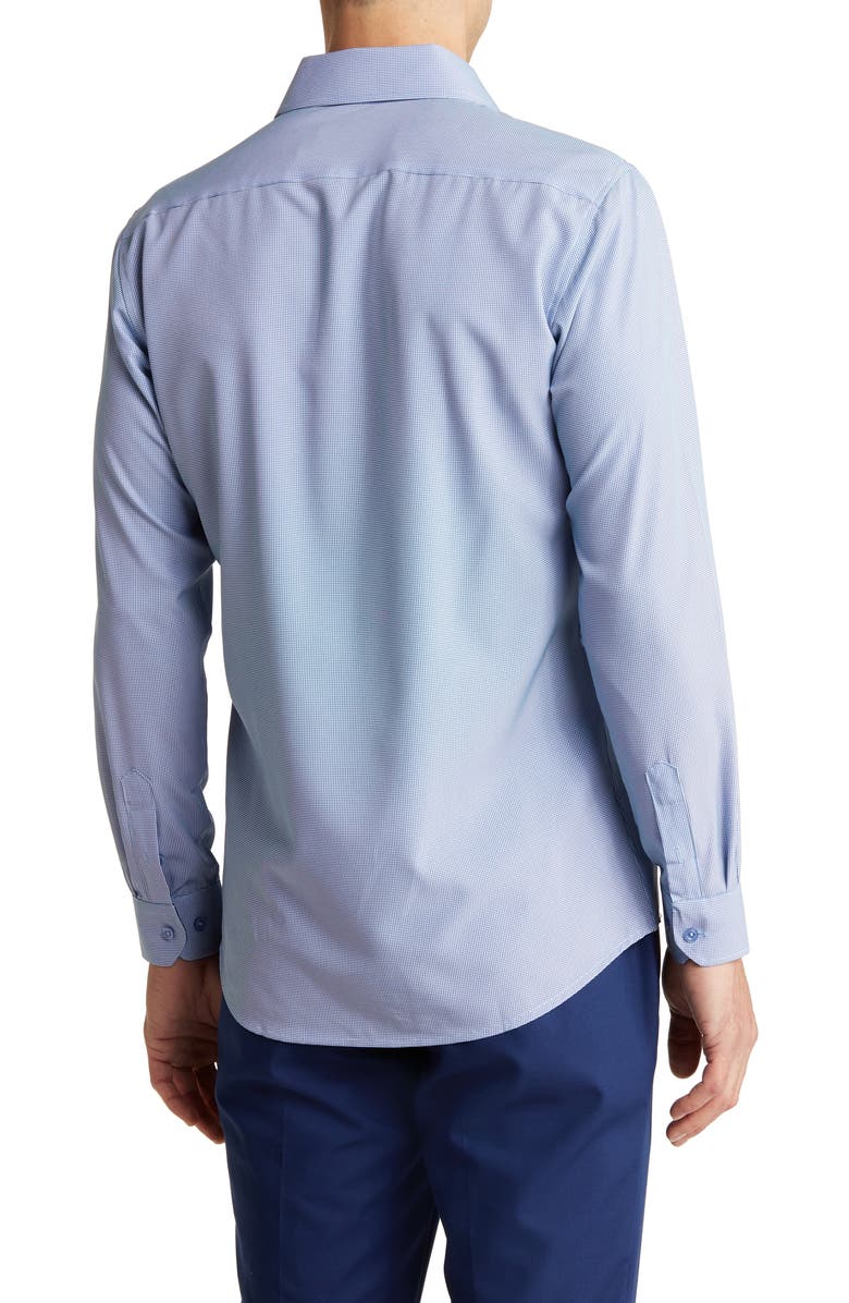 TOM BAINE Performance Mini Plaid Button-Down Dress Shirt, Alternate, color, Blue