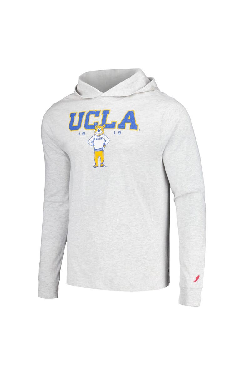 LEAGUE COLLEGIATE WEAR Men's League Collegiate Wear Ash UCLA Bruins Team Stack Tumble Long Sleeve Hooded T-Shirt, Alternate, color, Ash