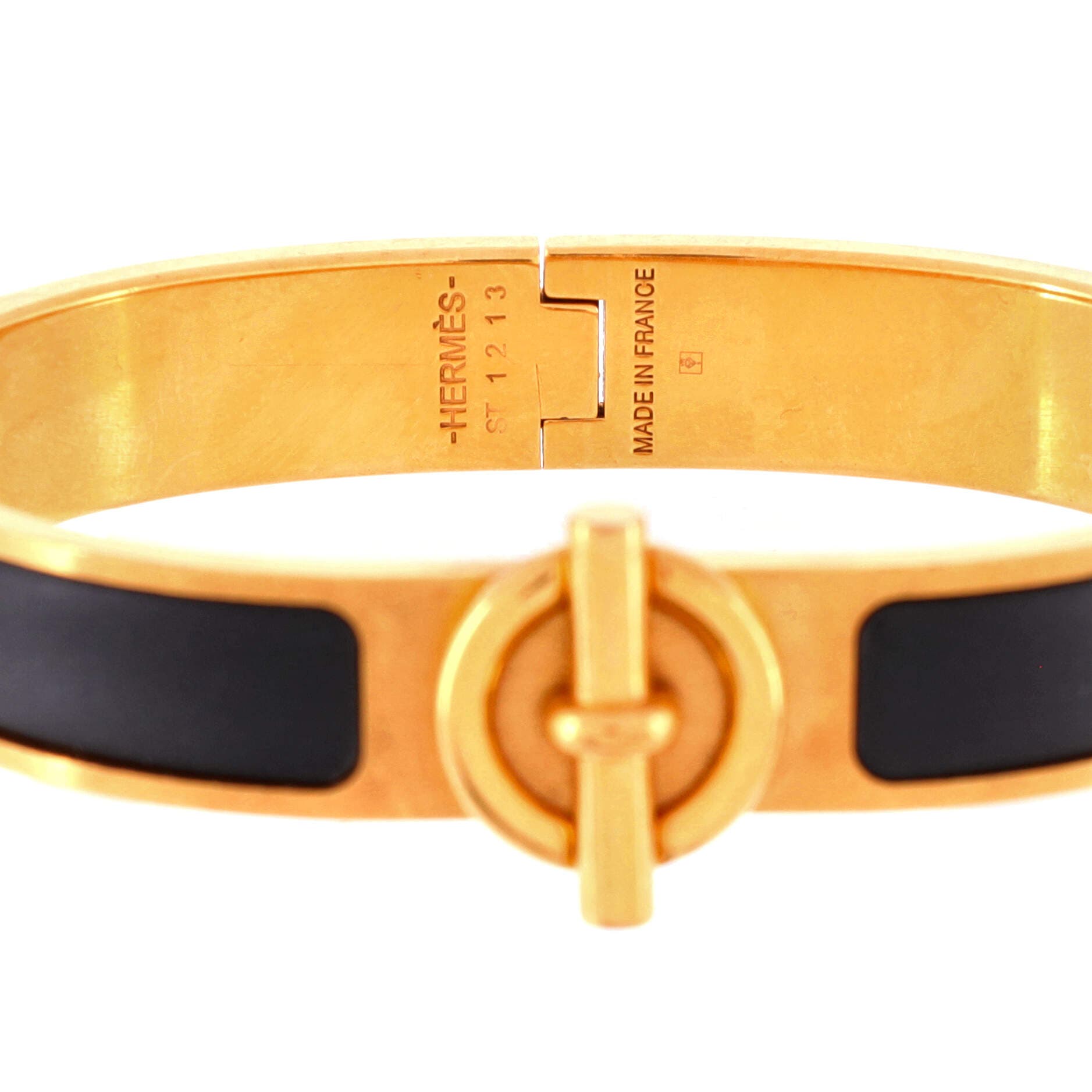 Pre-Owned Hermes Clic Glenan Bracelet Metal and Enamel, Alternate, color, Gold