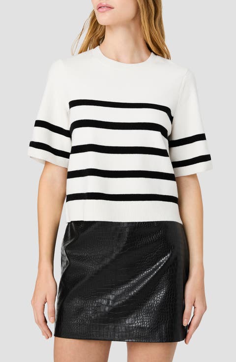 Sloane Stripe Short Sleeve Sweater