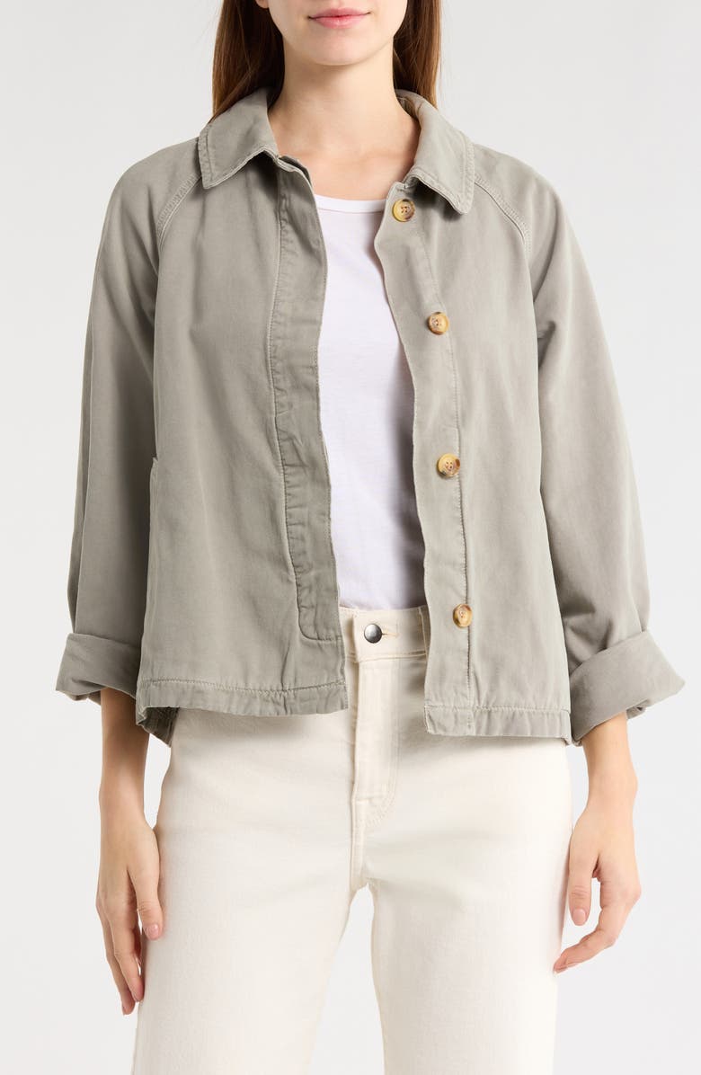 Marine Layer Olivia Crop Cotton Jacket, Main, color, Shadow
