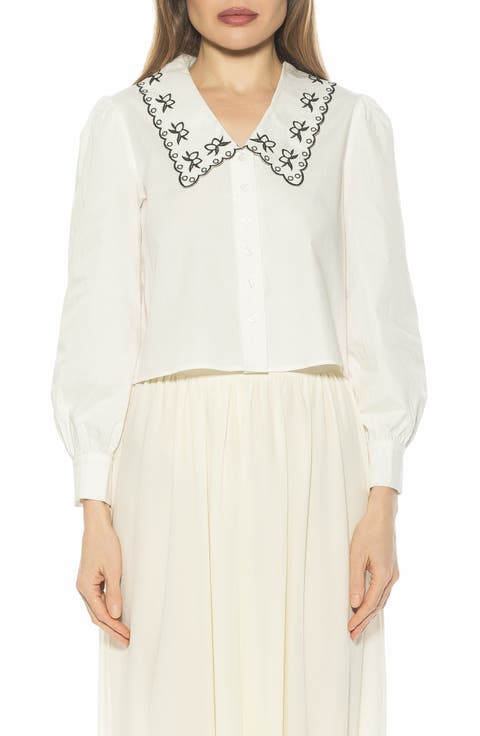 Issey Embroidered Collar Button-Up Shirt