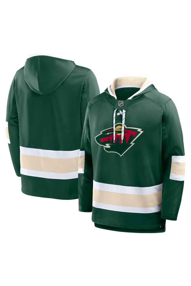 Men's Fanatics Green Minnesota Wild Prime Time Fleece Hoodie, Main, color, Green