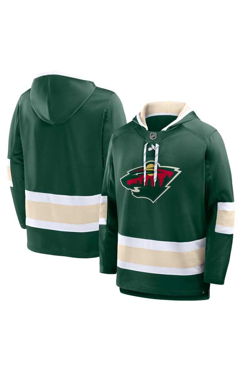 FANATICS Men
s Fanatics Green Minnesota Wild Prime Time Fleece Hoodie, Main, color, Green