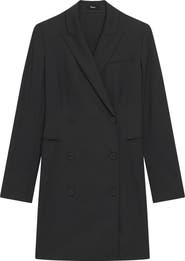 Theory Double Breasted Stretch Wool Blazer Dress