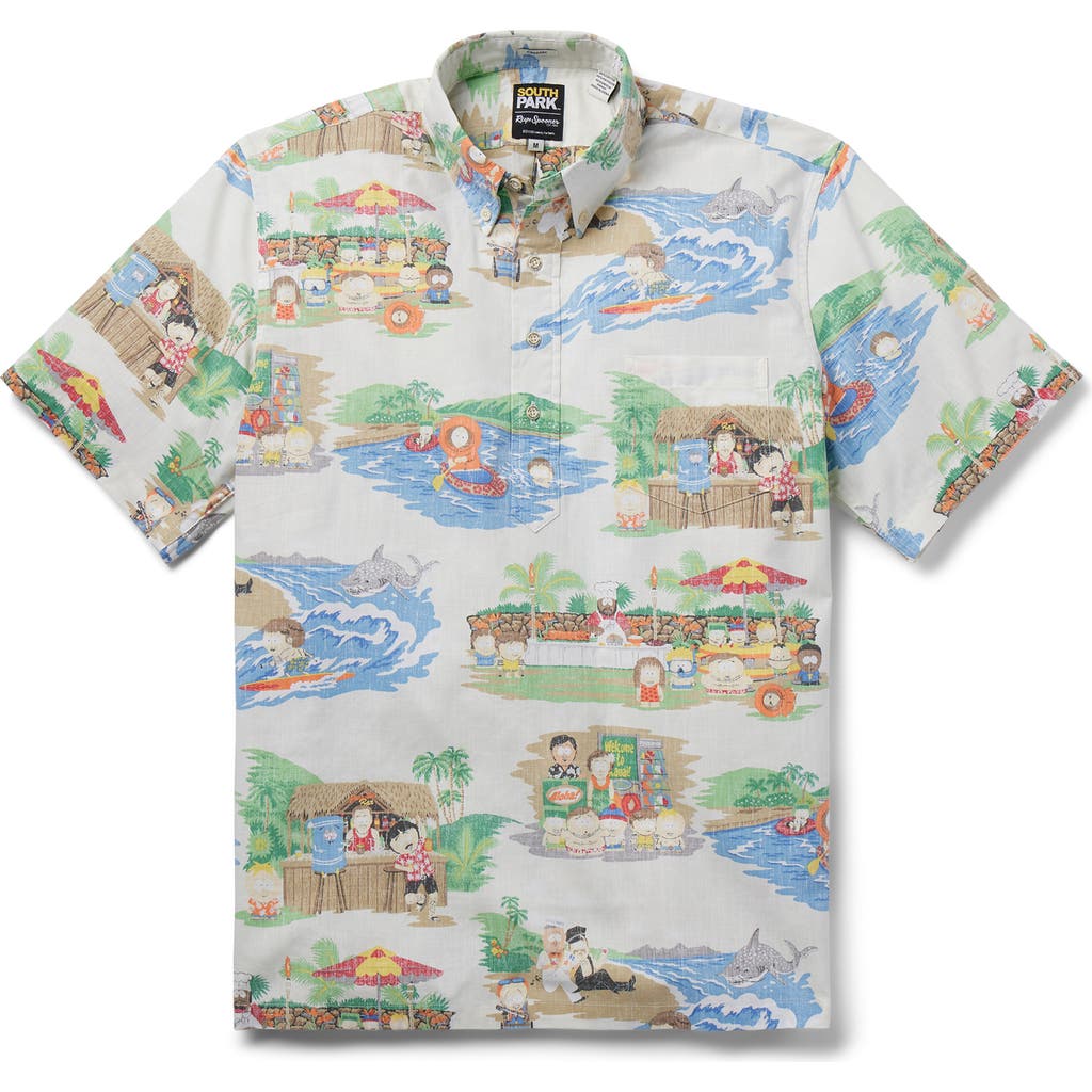 Reyn Spooner South Park Mahalo Rewards Classic Fit Button-down Shirt In White