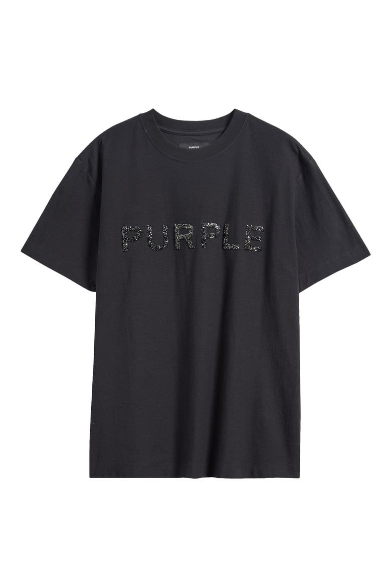 Embellished Cotton Graphic T-Shirt, Alternate, color, BLACK