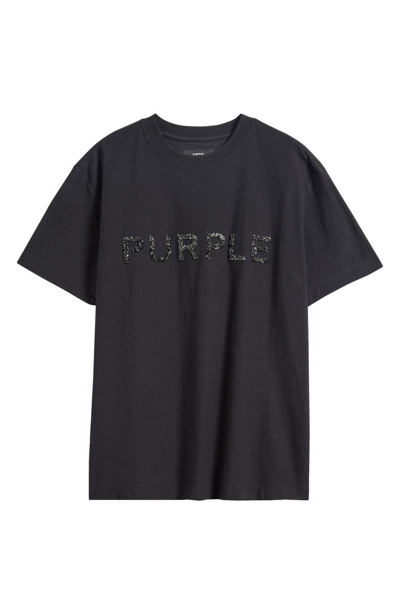 PURPLE BRAND Embellished Cotton Graphic T-Shirt, Alternate, color, Black