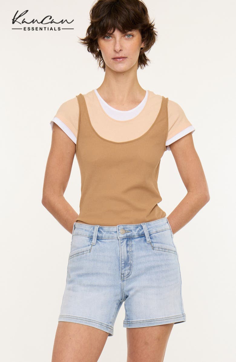 KanCan Lynne Essentials Mid Rise Shorts, Alternate, color, Light Wash