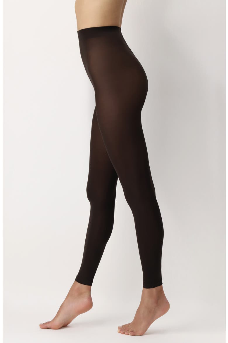 Opaque Leggings, Main, color, BROWN