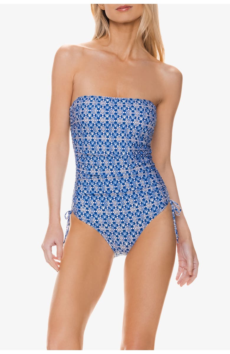 HELEN JON Cinch Bandeau One-Piece, Main, color, Lagos