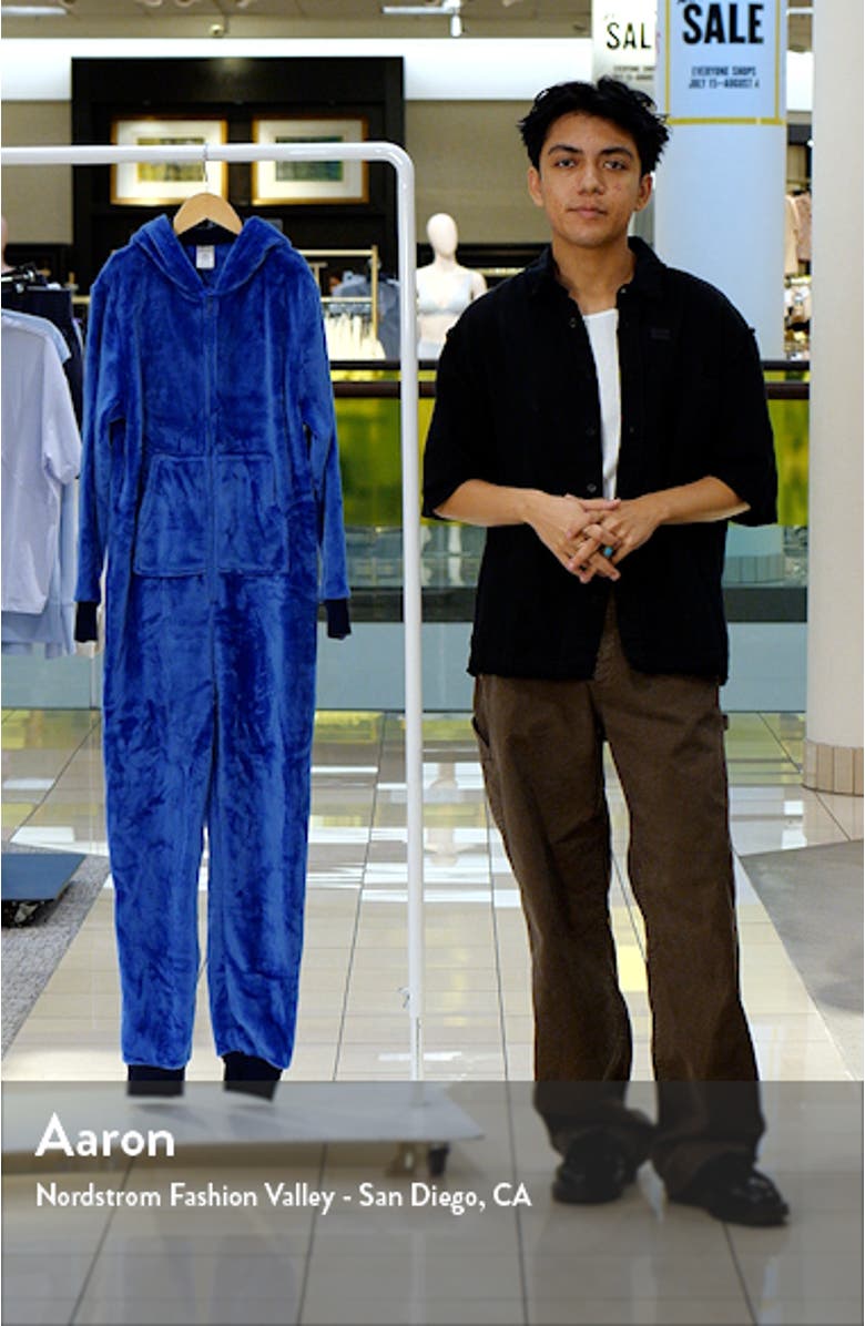 Kids' Shark Velour Hooded One-Piece Pajamas, sales video thumbnail