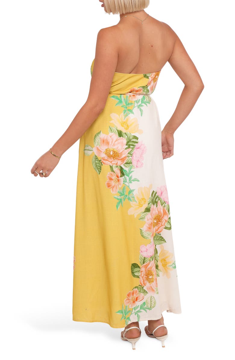 Petal & Pup Marlia Strapless Maxi Sundress, Alternate, color, Yellow Poppy