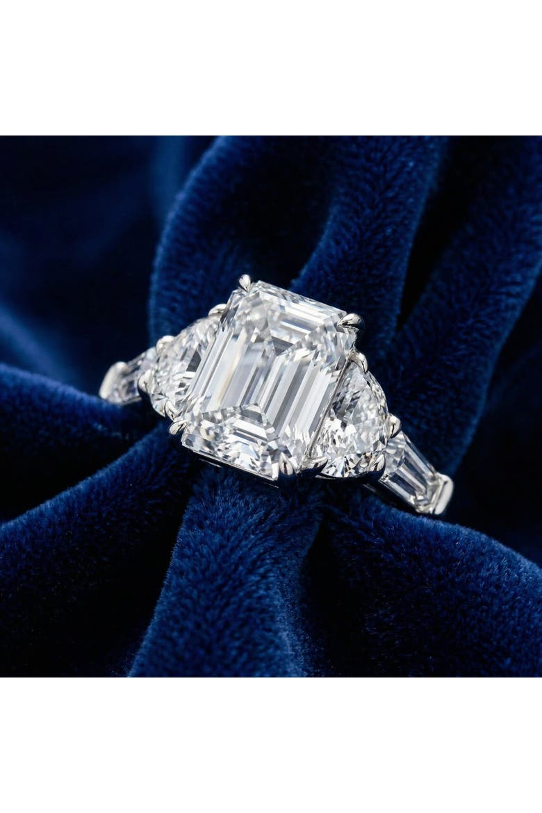 Certified 4 1/2Ct Tessa Emerald Engagement Ring 14k Gold Lab Grown, Alternate, color, 14k Yellow Gold
