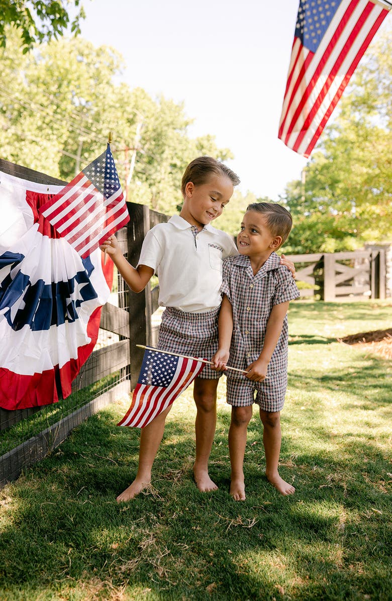 Little Paper Kids James Shorts, Alternate, color, Americana Plaid