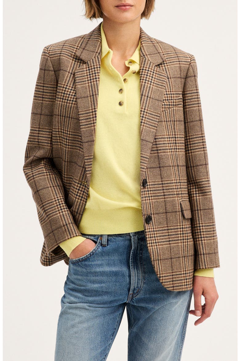 The Mercer Relaxed Blazer, Main, color, BROWN BLACK PLAID MULTI