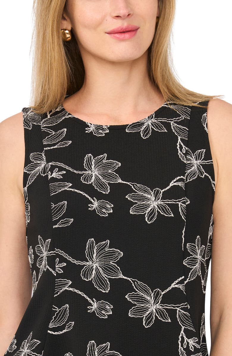 Vince Camuto Embroidered Tank, Alternate, color, Rich Black