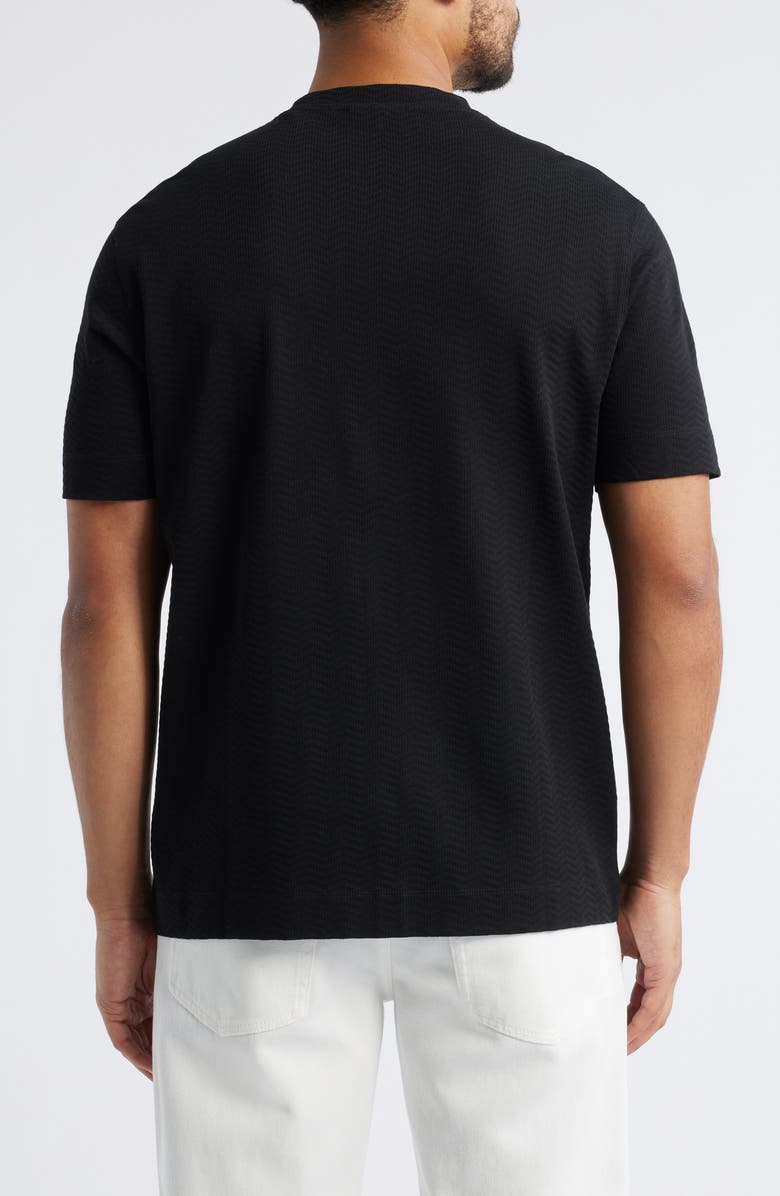 Emporio Armani Tonal Textured Wave Cotton T-Shirt, Alternate, color, 