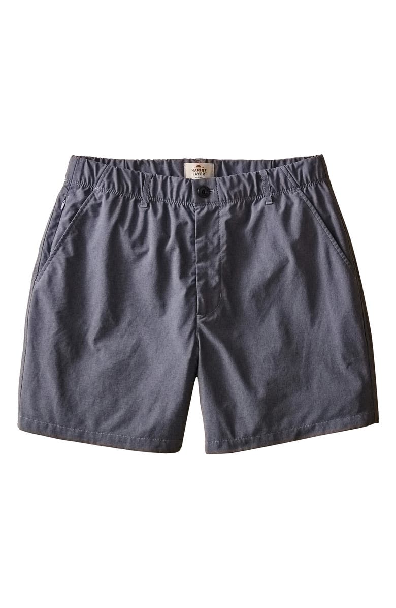 Marine Layer High Five 5-Inch Flat Front Chino Shorts, Alternate, color, Asphalt