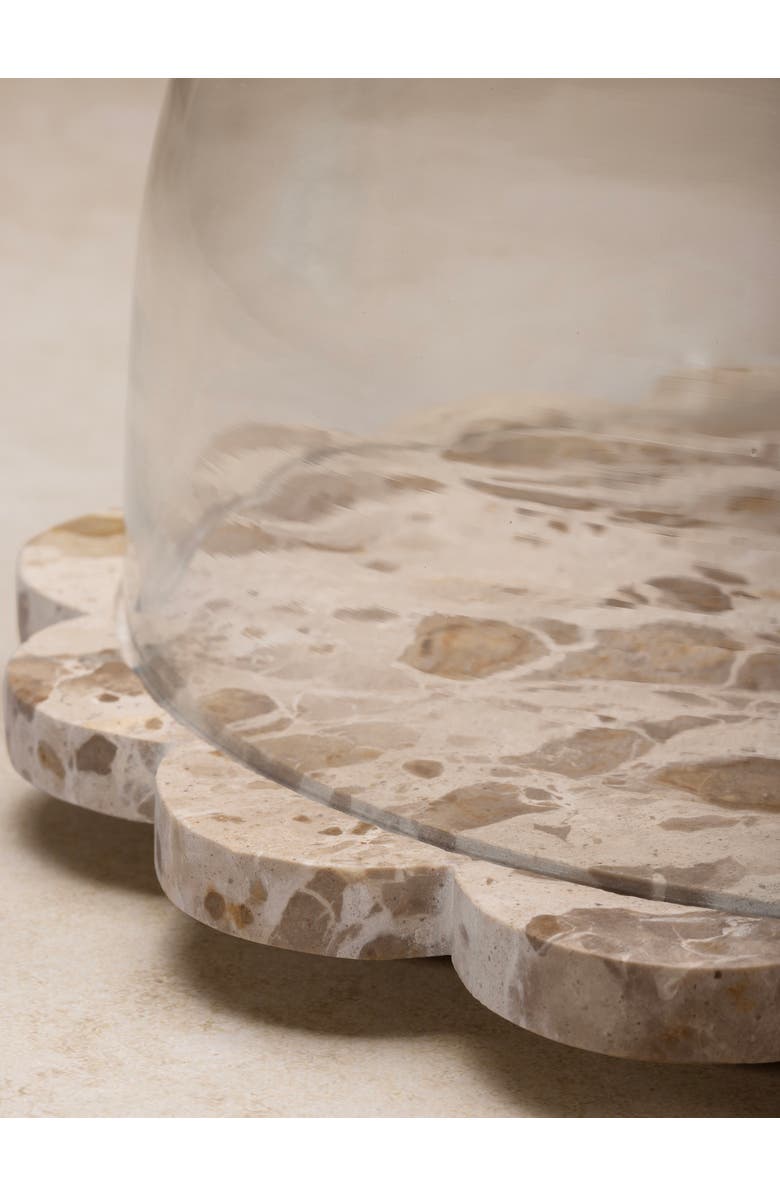 GAURI KOHLI Viola Brown Onyx Serving Board with Cloche, Alternate, color, Brown